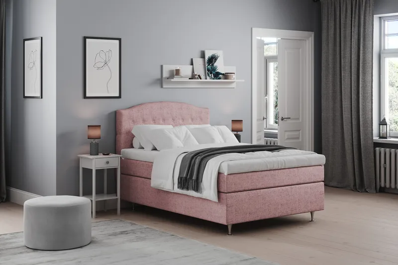 Belda Kontinentalsäng 140x200Medium - Rosa - Products - Möbler - Säng - Kontinentalsäng