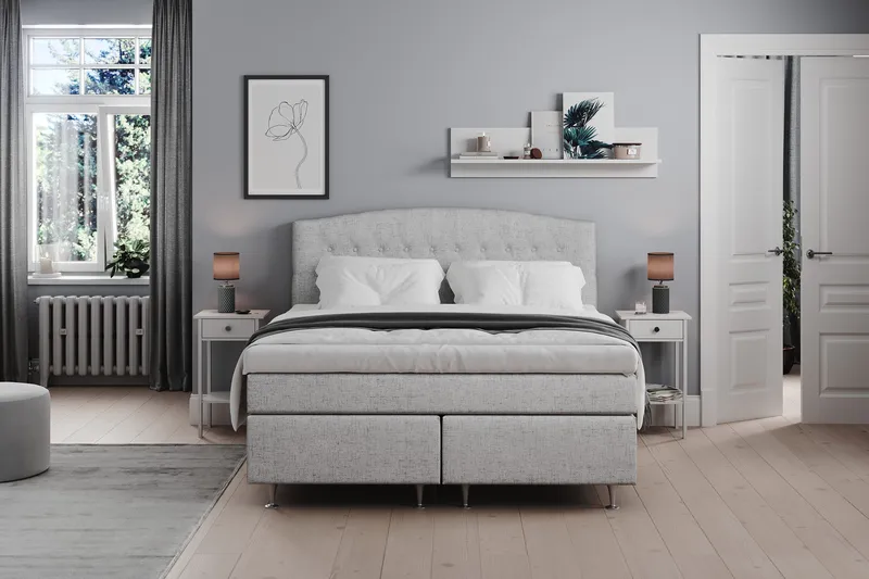 Belda Kontinentalsäng 180x200Fast/Medium - Ljusgrå - Products - Möbler - Säng - Kontinentalsäng