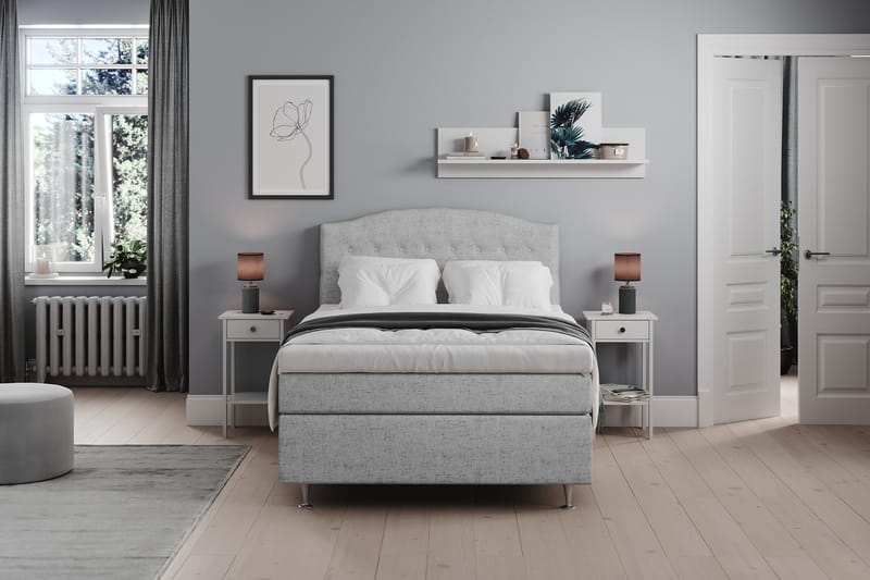 Belda Sängpaket 140x200 Fast - Ljusgrå - Products - Möbler - Säng - Kontinentalsäng