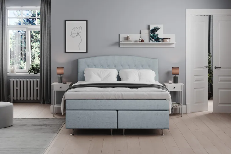 Belda Sängpaket 180x200 Fast - Ljusblå - Products - Möbler - Säng - Kontinentalsäng