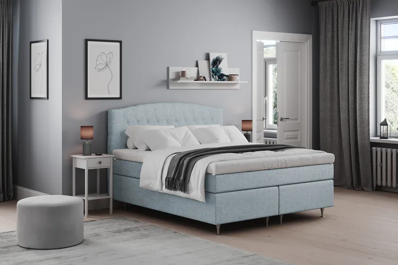 Belda Sängpaket 180x200 Fast - Ljusblå - Products - Möbler - Säng - Kontinentalsäng