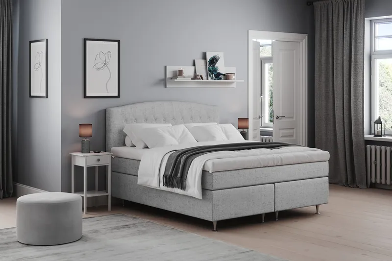 Belda Sängpaket 180x200 Fast/Medium - Ljusgrå - Products - Möbler - Säng - Kontinentalsäng