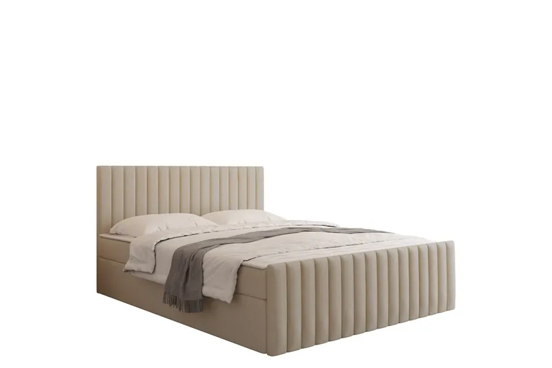 Calrosor Sängpaket Kontinentalsäng med Förvaring 160x200 cm - Beige - Products - Möbler - Säng - Komplett sängpaket