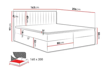 Calrosor Sängpaket Kontinentalsäng med Förvaring 160x200 cm - Blå - Products - Möbler - Säng - Komplett sängpaket