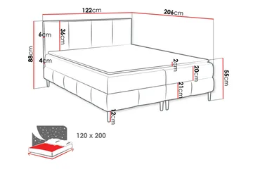 Celestine Förvaringssäng 120x200 cm - Orange - Products - Möbler - Säng - Komplett sängpaket