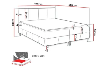 Celestine Förvaringssäng 200x200 cm - Grön - Products - Möbler - Säng - Komplett sängpaket