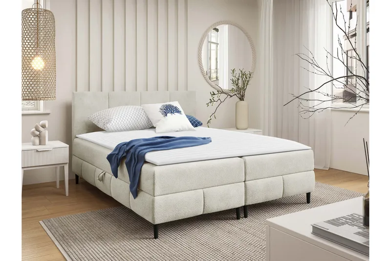 Celestine Förvaringssäng 200x200 cm - Vit - Products - Möbler - Säng - Komplett sängpaket