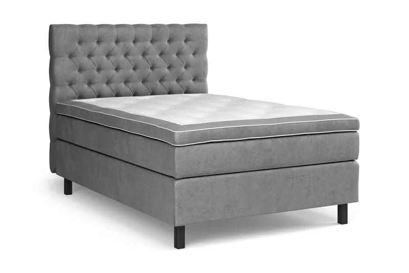 Celine Kontinentalsäng 120x200cm - Grå/Sammet - Products - Möbler - Säng - Enkelsäng