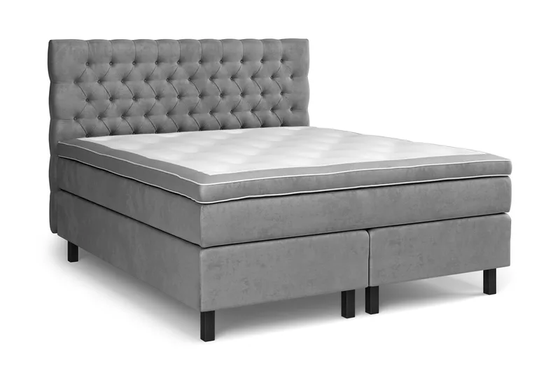 Celine Kontinentalsäng 160x200cm - Grå/Sammet - Products - Möbler - Säng - Kontinentalsäng