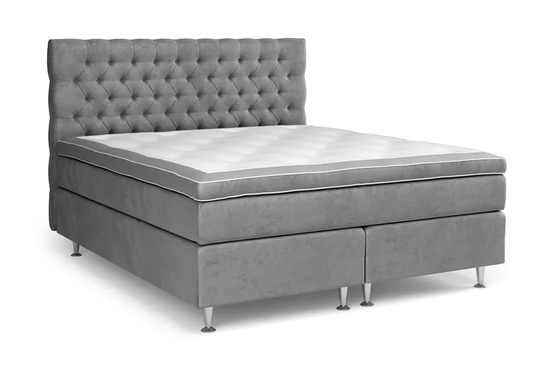 Celine Kontinentalsäng 160x200cm - Grå/Sammet - Products - Möbler - Säng - Kontinentalsäng