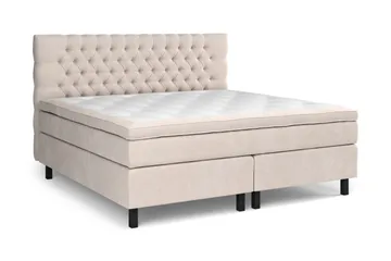 Celine Kontinentalsäng 210x210cm - Beige/Sammet - Products - Möbler - Säng - Kontinentalsäng