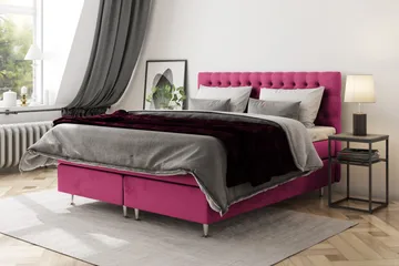 Celine Sängpaket 120x200 cm - Rosa/Sammet - Products - Möbler - Säng - Kontinentalsäng