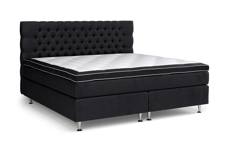 Celine Sängpaket 210x210cm - Svart / Sammet - Products - Möbler - Säng - Kontinentalsäng