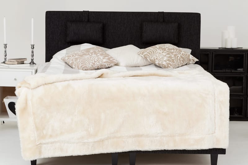 Charleston Kontinentalsäng 160x200 Fast Polyeterskum - Svart - Products - Möbler - Säng - Kontinentalsäng