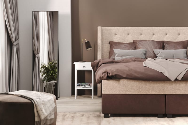 Cuba Sängpaket 210x210 med Tre Bruna Kuddar - (+Fler val) Beige/Brun - Products - Möbler - Säng - Kontinentalsäng