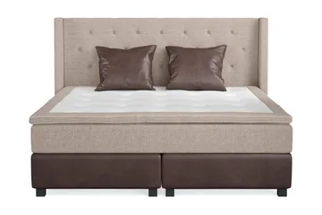 Cuba Sängpaket 210x210 med Två Bruna Kuddar - (+Fler val) Beige/Brun - Products - Möbler - Säng - Kontinentalsäng