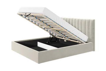 Derry Sängram 140x200 cm - Cream - Products - Möbler - Säng - Säng med förvaring