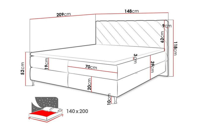 Derry Sängram 140x200 cm - Products - Möbler - Säng - Sängram & sängstomme