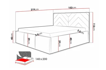 Derry Sängram 140x200 cm - Products - Möbler - Säng - Sängram & sängstomme