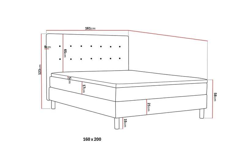 Dream Komplett Sängpaket 160x200 cm - Grå - Products - Möbler - Säng - Kontinentalsäng