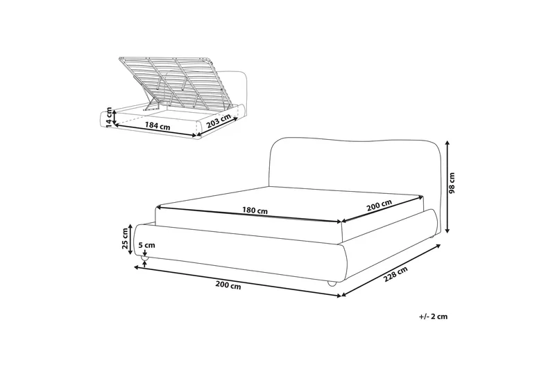 Forrest Sängram 180x200 cm - Vit - Products - Möbler - Säng - Säng med förvaring