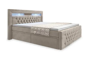 Franco Sängpaket med förvaring LED-belysning 140x200 cm - 140x200 Beige (+Fler val) - Products - Möbler - Säng - Säng med förvaring