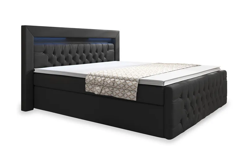Franco Sängpaket med förvaring LED-belysning 140x200 cm - 140x200 Svart (+Fler val) - Products - Möbler - Säng - Säng med förvaring