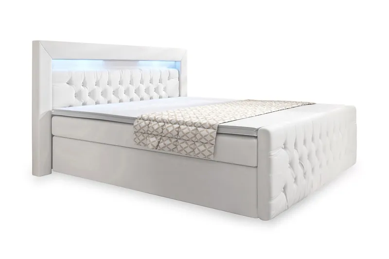 Franco Sängpaket med förvaring LED-belysning 160x200 cm - 160x200 Vit (+Fler val) - Products - Möbler - Säng - Säng med förvaring