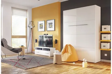 Concept Pro Sängskåp 237x104x217 cm Wilson & Wood White High gloss - Products - Möbler - Säng - Gästsäng & extrasäng - Sängskåp