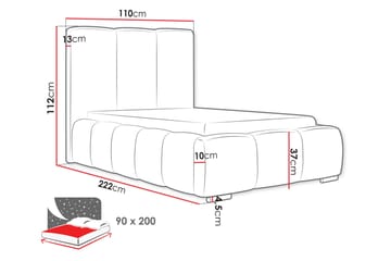 Gioia Sängram med Förvaring 90x200 cm - Beige - Products - Möbler - Säng - Sängram & sängstomme