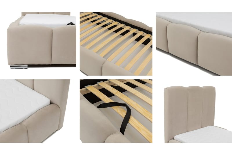 Gioia Sängram med Förvaring 90x200 cm - Grå - Products - Möbler - Säng - Sängram & sängstomme