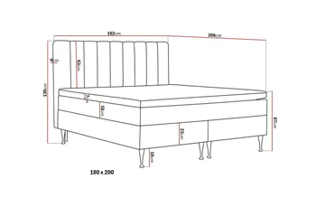 Hilton High Komplett Sängpaket 180x200 cm - Mörkgrå - Products - Möbler - Säng - Kontinentalsäng