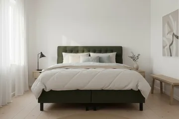 Hilton Komplett Sängpaket 160x200 cm Kontinentalsäng med diamant sänggavel - Grön - Products - Möbler - Säng - Kontinentalsäng