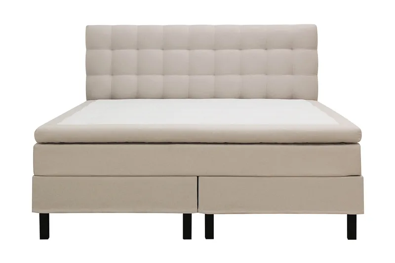 Hilton Komplett Sängpaket 160x200 cm Kontinentalsäng med rutad sänggavel - Beige - Products - Möbler - Säng - Kontinentalsäng