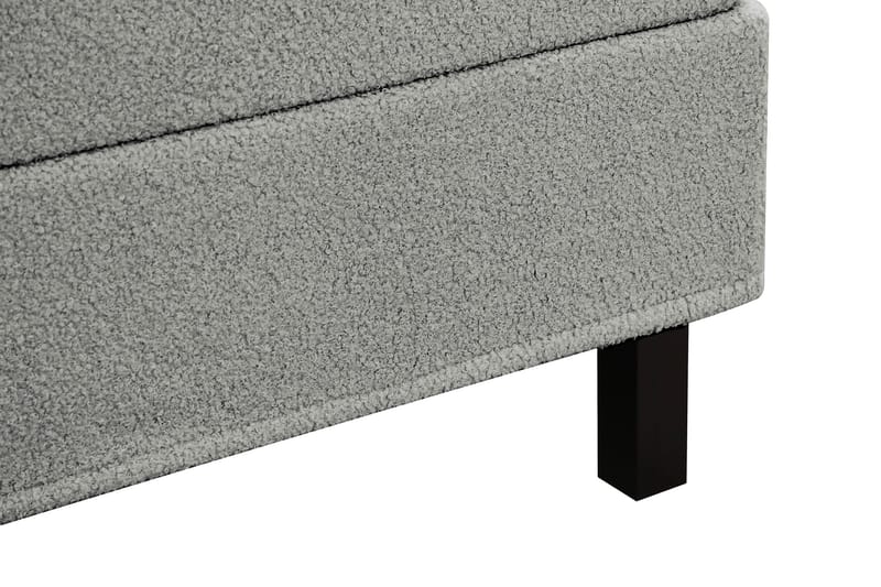 Hilton Komplett Sängpaket 160x200 cm Kontinentalsäng med rutad sänggavel - Grå / Teddy - Products - Möbler - Säng - Kontinentalsäng