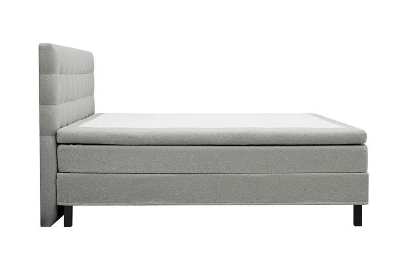 Hilton Komplett Sängpaket 160x200 cm Kontinentalsäng med rutad sänggavel - Grå / Teddy - Products - Möbler - Säng - Kontinentalsäng