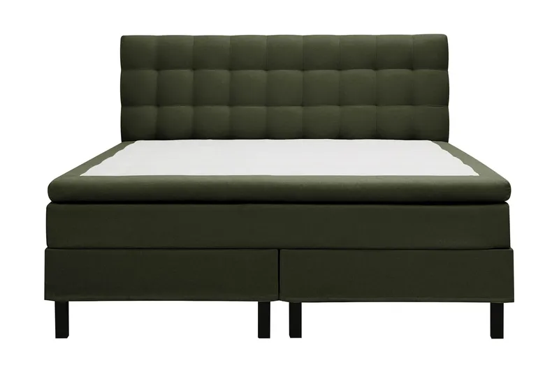 Hilton Komplett Sängpaket 160x200 cm Kontinentalsäng med rutad sänggavel - Grön - Products - Möbler - Säng - Kontinentalsäng
