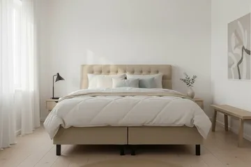 Hilton Komplett Sängpaket 180x200 cm Kontinentalsäng med diamant sänggavel - Beige - Products - Möbler - Säng - Kontinentalsäng