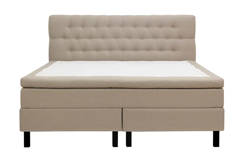 Hilton Komplett Sängpaket 180x200 cm Kontinentalsäng med diamant sänggavel, Beige