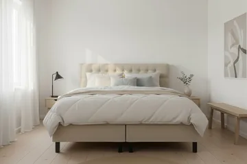 Hilton Komplett Sängpaket 180x200 cm Kontinentalsäng med diamant sänggavel - Beige - Products - Möbler - Säng - Kontinentalsäng