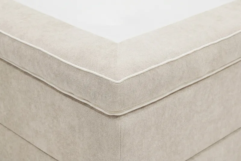 Hilton Lyx Komplett Sängpaket 160x200 cm Kontinentalsäng med knappad sänggavel i chenille - Beige - Products - Möbler - Säng - Kontinentalsäng