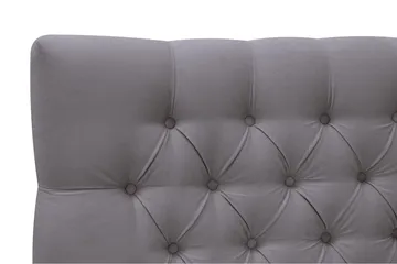 Hilton Lyx Komplett Sängpaket 160x200 cm Kontinentalsäng med knappad sänggavel i sammet - Grå / Sammet - Products - Möbler - Säng - Kontinentalsäng