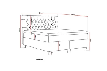 Hilton Lyx Komplett Sängpaket 160x200 cm Kontinentalsäng med knappad sänggavel - Ljusbeige - Products - Möbler - Säng - Kontinentalsäng