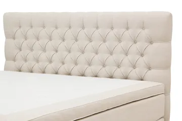 Hilton Lyx Komplett Sängpaket 160x200 cm Kontinentalsäng med knappad sänggavel - Ljusbeige - Products - Möbler - Säng - Kontinentalsäng