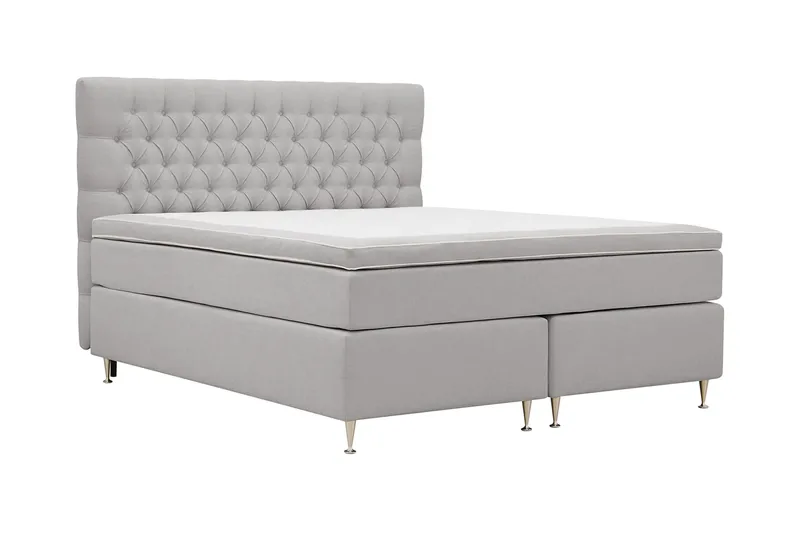 Hilton Lyx Komplett Sängpaket 180x200 cm Kontinentalsäng med knappad sänggavel - Grå - Products - Möbler - Säng - Kontinentalsäng