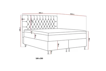 Hilton Lyx Komplett Sängpaket 180x200 cm Kontinentalsäng med knappad sänggavel - Grå - Products - Möbler - Säng - Kontinentalsäng