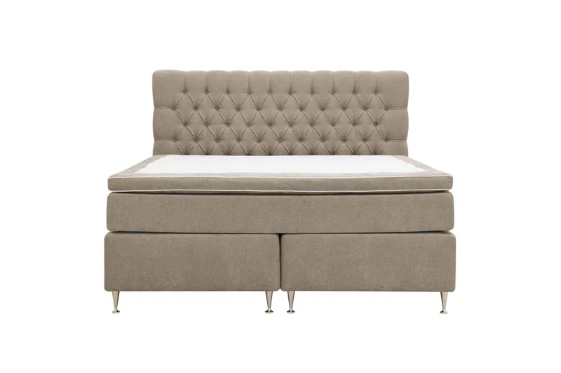 Hilton Lyx Komplett Sängpaket 180x200 cm Kontinentalsäng med knappad sänggavel i chenille - Brun - Products - Möbler - Säng - Kontinentalsäng