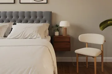 Hilton Lyx Komplett Sängpaket 180x200 cm Kontinentalsäng med knappad sänggavel i sammet - Ljusgrå - Products - Möbler - Säng - Kontinentalsäng