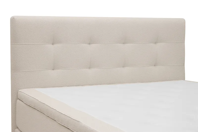 Hilton Premium Komplett Sängpaket 160x200 cm Kontinentalsäng med Sänggavel - Ljusbeige Bouclé - Products - Möbler - Säng - Kontinentalsäng