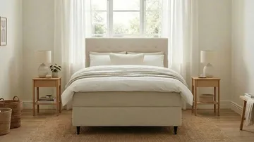 Hilton Plus Komplett Sängpaket med Förvaring 120x200 cm - Ljusbeige - Products - Möbler - Säng - Säng med förvaring